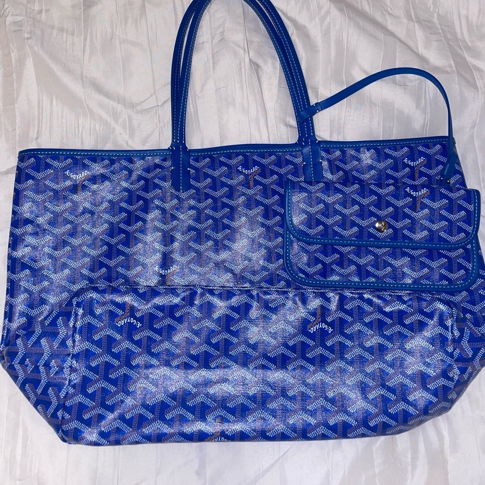 Goyard St. Louis PM Tote in Sky Blue